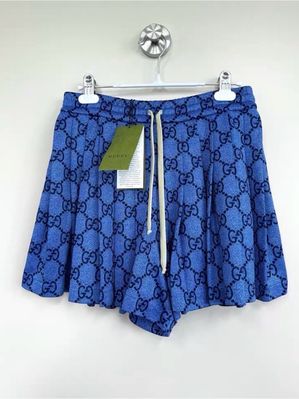 Gucci Blue GG Monogram Circle Skater Skirt-Shorts